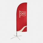 Beachflag Straight avec votre propre design sur une base en croix, le drapeau entier dans l'image