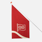 Drapeau kiosque recto-verso avec votre propre design sur une hampe inclinée